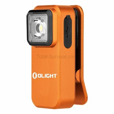 Olight Oclip mini accu LED zaklamp / werklamp, oranje