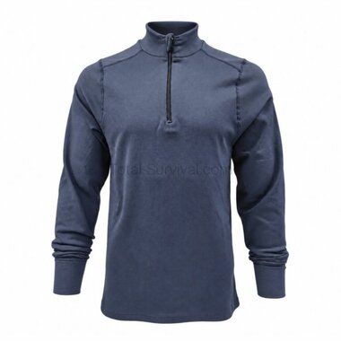 Thermolite thermische longsleeve onderhemd met col en rits, Base layer, marineblauw